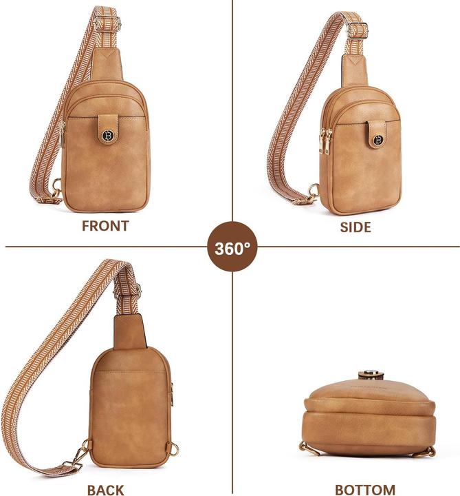 Produktbild Only-Bags.Store Brusttasche Schulterrucksack Sling Bags Kleine Umhängetasche Umhängetasche PU-Leder Gürteltasche