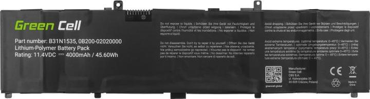 Produktbild GreenCell Laptop Battery B31N1535 for Asus ZenBook UX310 UX410 UX3410U - 11.4V - 4000mAh (4000 mAh)