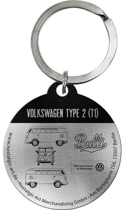 Immagine prodotto Nostalgic-Art Merchandising Portachiavi VW Bus Ø 4 cm, 1 pezzo, Multicolore