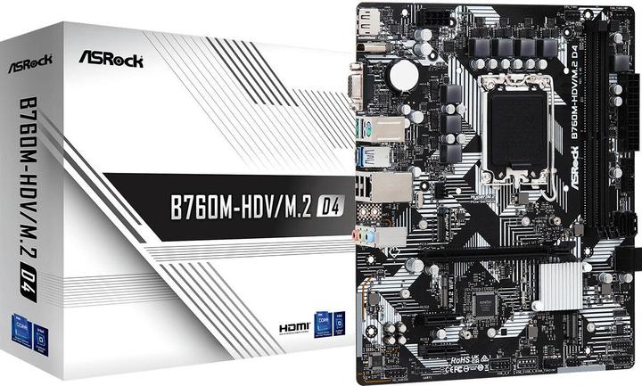 Image du produit AsRock B760M-HDV/M.2 D4 (LGA 1700, Intel B760, mATX)