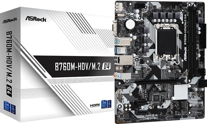 AsRock B760M-HDV/M.2 D4 (LGA 1700, Intel B760, mATX)