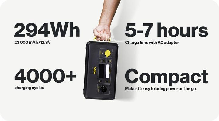 Produktbild Aqiila Powerbird S300 Powerstation LiFePO 4 Schwarz, Gelb (294 Wh, 8.40 kg)