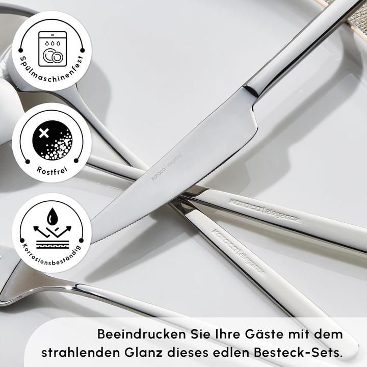 Produktbild Karaca Boreas - RVS Bestekset - 84-delig - 12-persoons (84 Stk., Besteck Set)