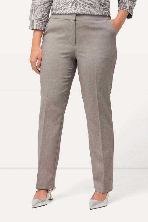 Immagine prodotto Ulla Popken Pantaloni modello Sophie con mélange, nervature, cintura comoda e taglio della gamba aderente (48)