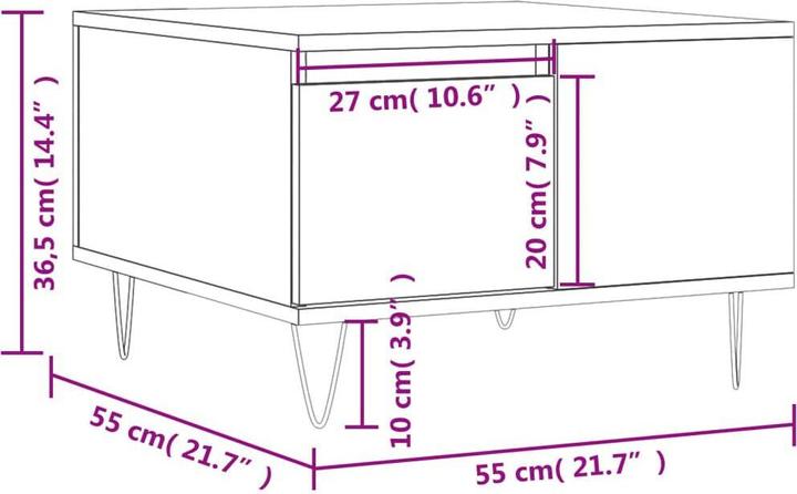 Image du produit vidaXL Couchtisch (55 x 55 x 36.50 cm)