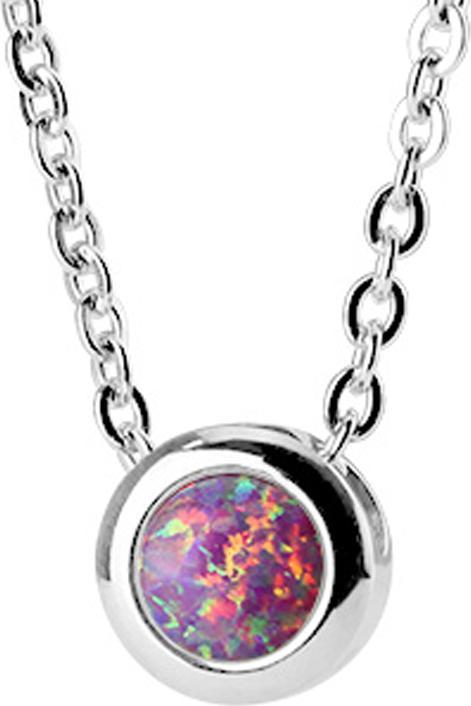 Immagine prodotto Star Piercing Collana in argento con ciondolo opale rosa (senza ottone, Acciaio chirurgico 316L)