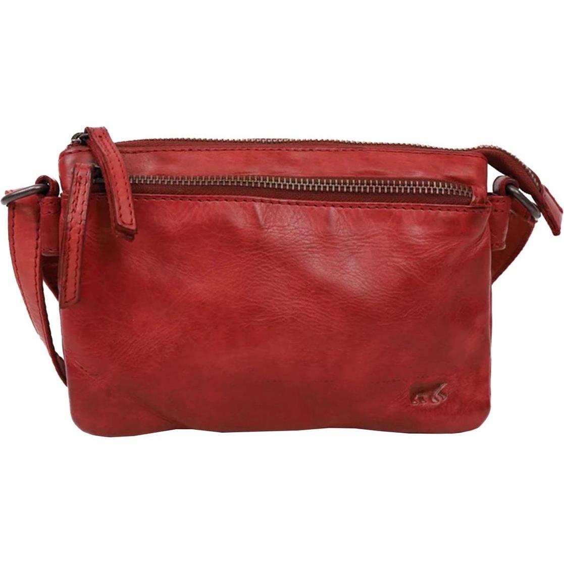 Bear Rock, Donne, Borsetta, BäRende Design Kleiner Crossbodybag / UmhäNgetaschen Damen - Leder - Maithe - Rot, Rosso