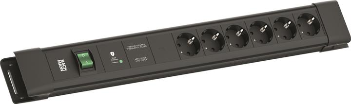 Produktbild Bachmann CONNECTUS 6xCEE7/31xGVS-Plus 1xSchalter 2.0m CEE7/7 Schwarz (6x, CEE 7/3, Typ 13, 2 m)