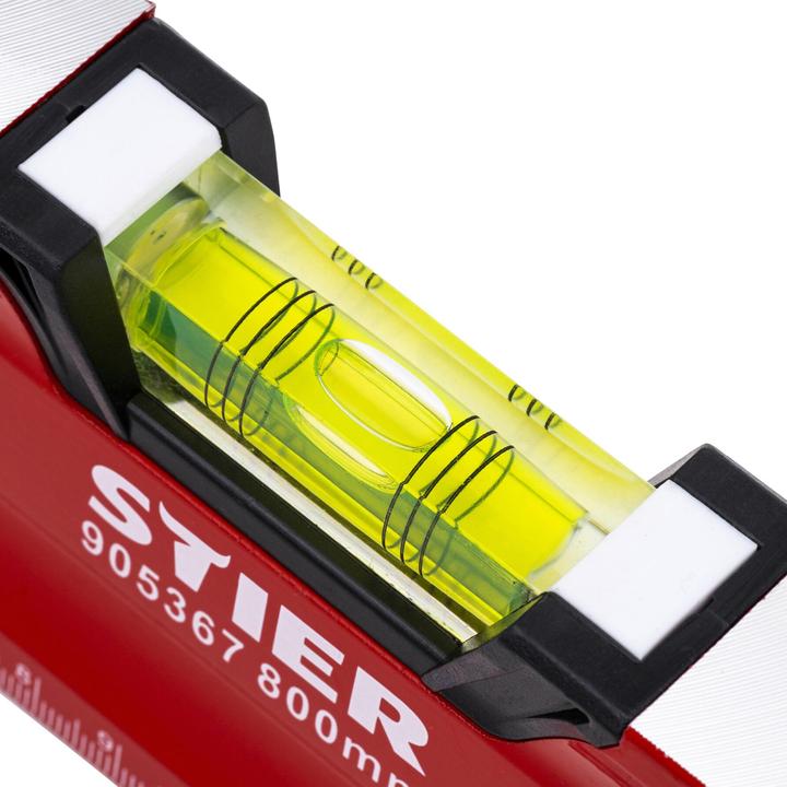Produktbild Stier Premium Wasserwaage mit Magnet und drei Libellen 800 mm ±0,5 mm/m (80 cm)