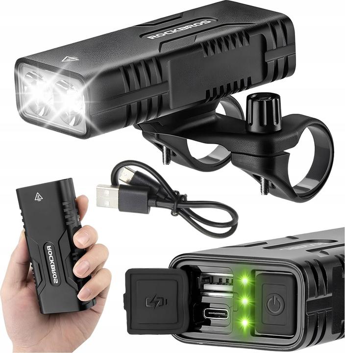 Actual product image Rockbros Bicycle lamp with power bank function (850 lm)