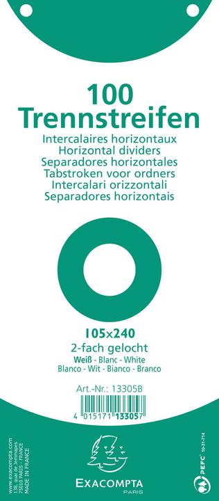 Immagine prodotto Exacompta Divisori 10,5 x 24 cm, 100 pezzi - bianco