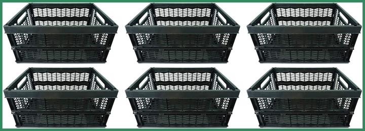 Actual product image Novaliv Folding Boxes Foldable Stable Black Set of 6 (35 cm, 30 l, 6x)