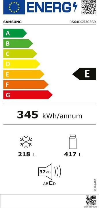 Label énergétique Samsung Food Center RS5000, 635l (635 l)