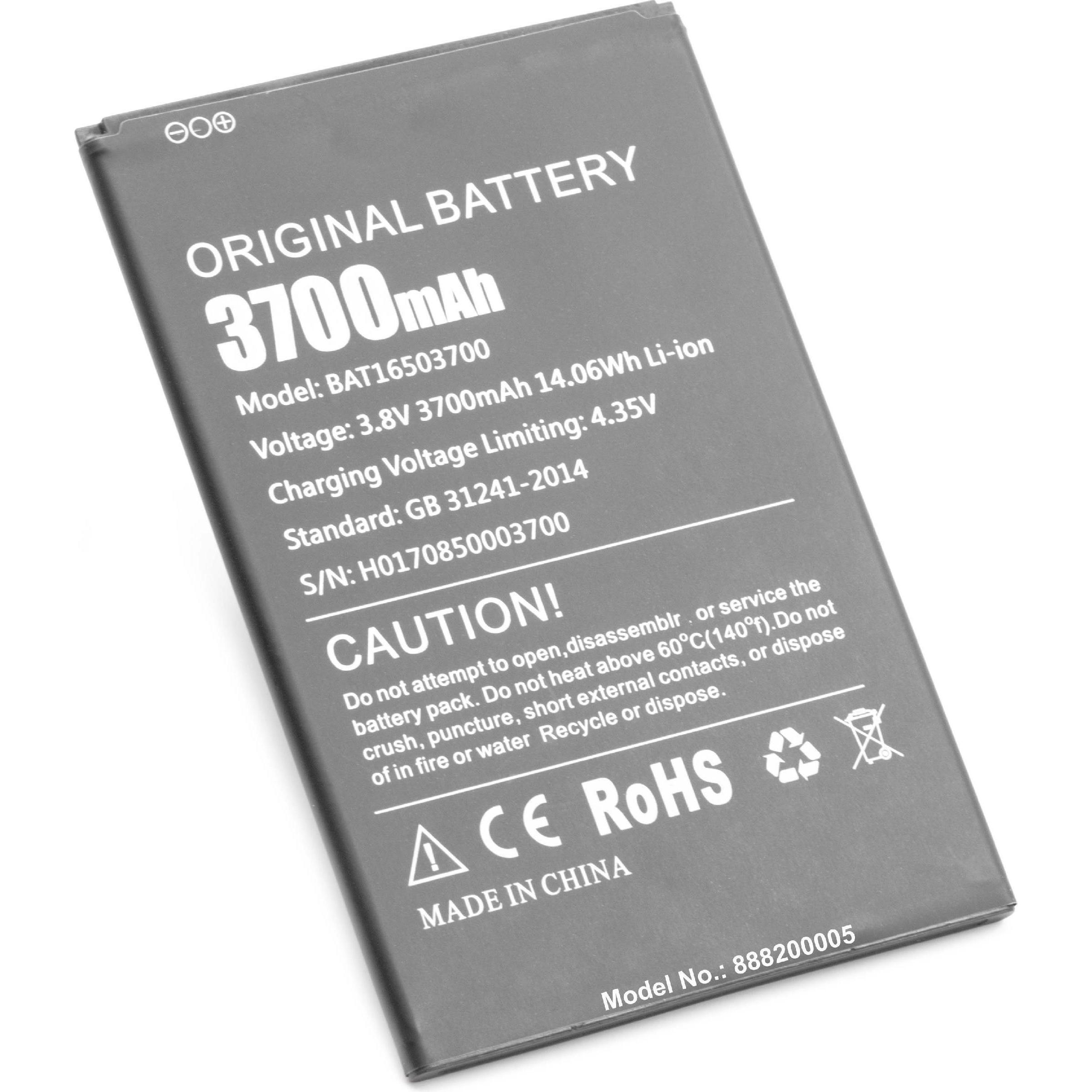 XCell Li-Ion-Akku - 3700mAh (3.8V) für Handy, Smartphone, Telefon wie Doogee BAT16503700 (Akku, X7), Mobilgerät Ersatzte...