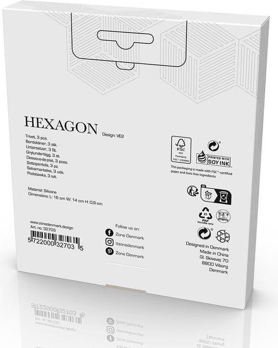 Actual product image Zone Denmark Hexagon 3er Set Indigo Blue Fog Olive Taupe (3x)