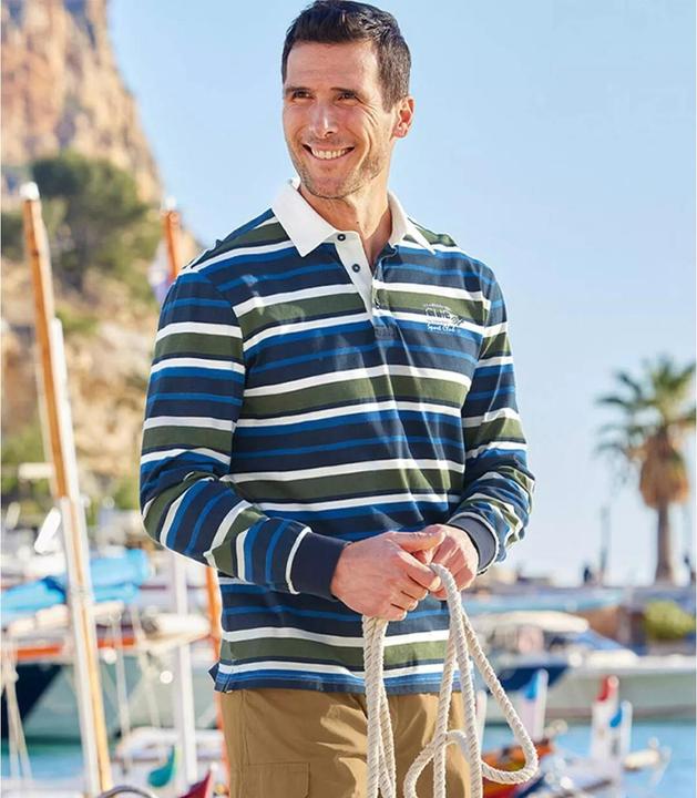 Produktbild Atlas For Men Gestreiftes LangarmPoloshirt (5XL)