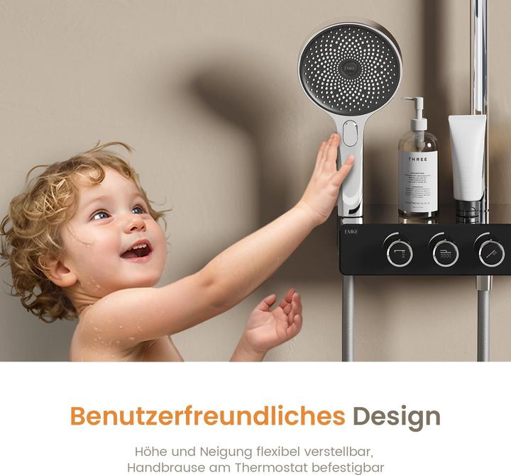 Immagine prodotto Emke Sistema doccia con termostatico miscelatore doccia cromato set completo doccia a pioggia con