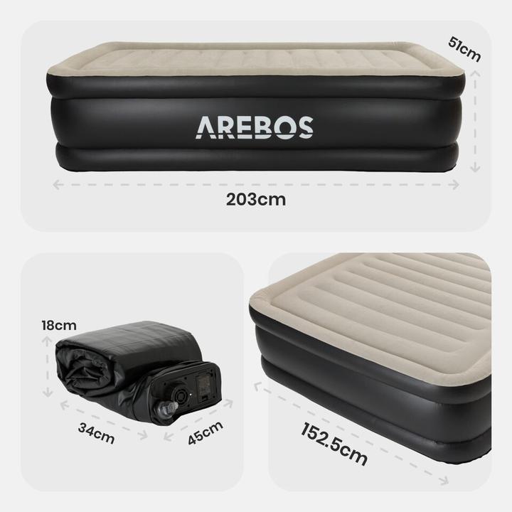 Produktbild Arebos Aufblasbare Matratze (152.5 x 203 cm)