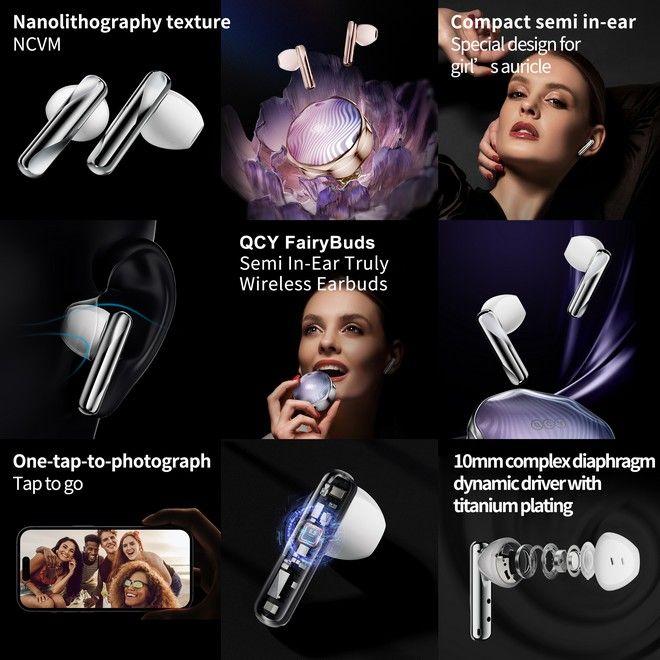 Actual product image QCY T21 FairyBuds (NC, 3 h, Wireless)
