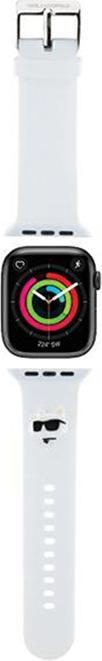 Produktbild Karl Lagerfeld Pasek KLAWMSLCNH Apple Watch 38/40/41mm biały/white strap 3D Rubber Choupette Heads (Silikon, Stahl)