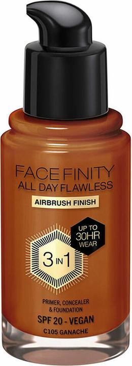 Produktbild Max Factor Facefinity 3-in-1 All Day Flawless Foundation SPF 20 Ganache 30ml (Nº C105 Ganache)