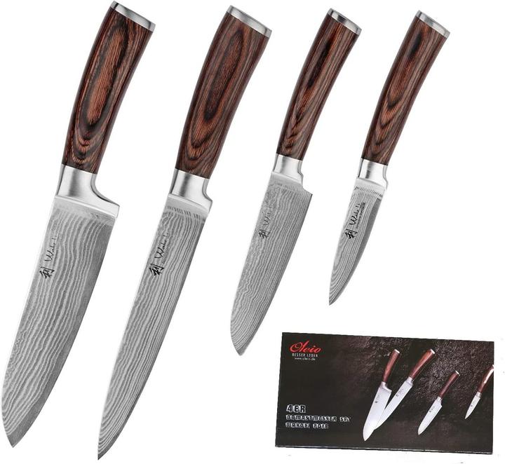 Wakoli 4er Damastmesser-Set (18 cm)