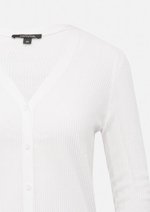 Image du produit Comma Strickjacke Feinstrick-Cardigan im Slim Fit mit V-Ausschnitt (38)