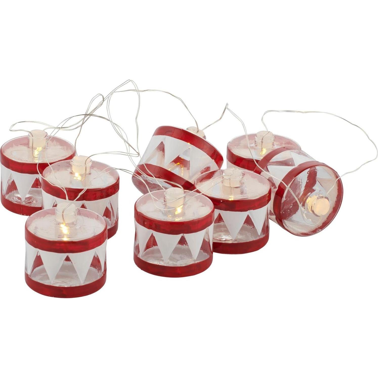 Sirius, Lichterkette, LED-Lichterkette Elly Trommel, Rot, 8 LED (30 m)