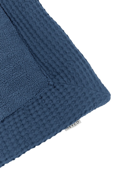 Actual product image Meyco Baby Waffle Teddy Playpen Pad - indigo (80 cm, 100 cm)