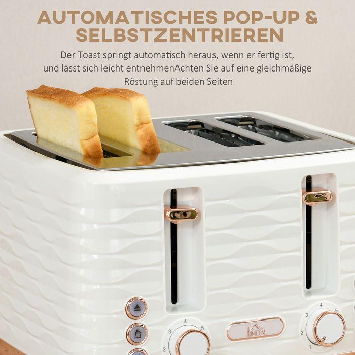 Actual product image Swisshandel24 2-in-1 Toaster- und Wasserkocher-Set, 7 Bräunungsstufen, Auftau- und Aufwärmfunktion, Cremeweiss (1.70 l)