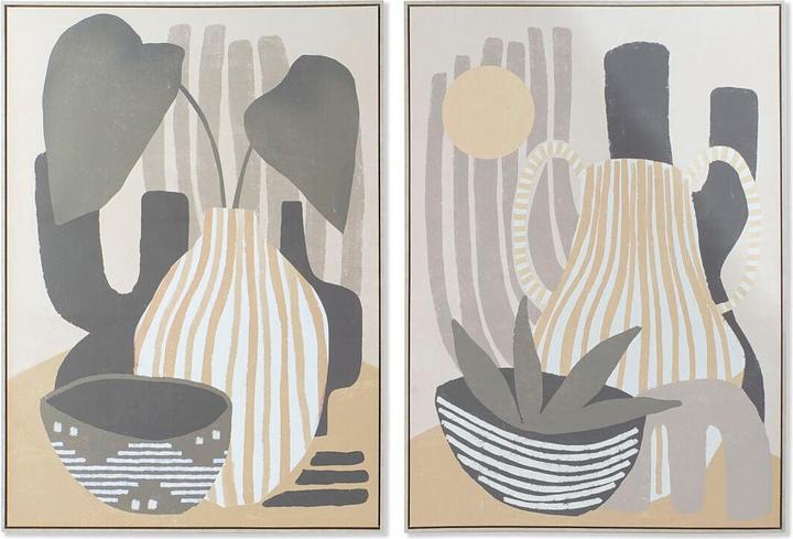 DKD Home Decor Painting 104 x 4,5 x 143,5 cm Vase Scandinavian (2 Units) (2 x)