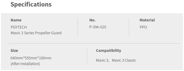 Actual product image Pgytech Mavic 3 Classic Propeller Guard (Propeller protection, DJI Mavic 3 Classic)