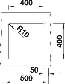 Actual product image Blanco Subline 400-U (Undermount sink, 43 cm, 46 cm)