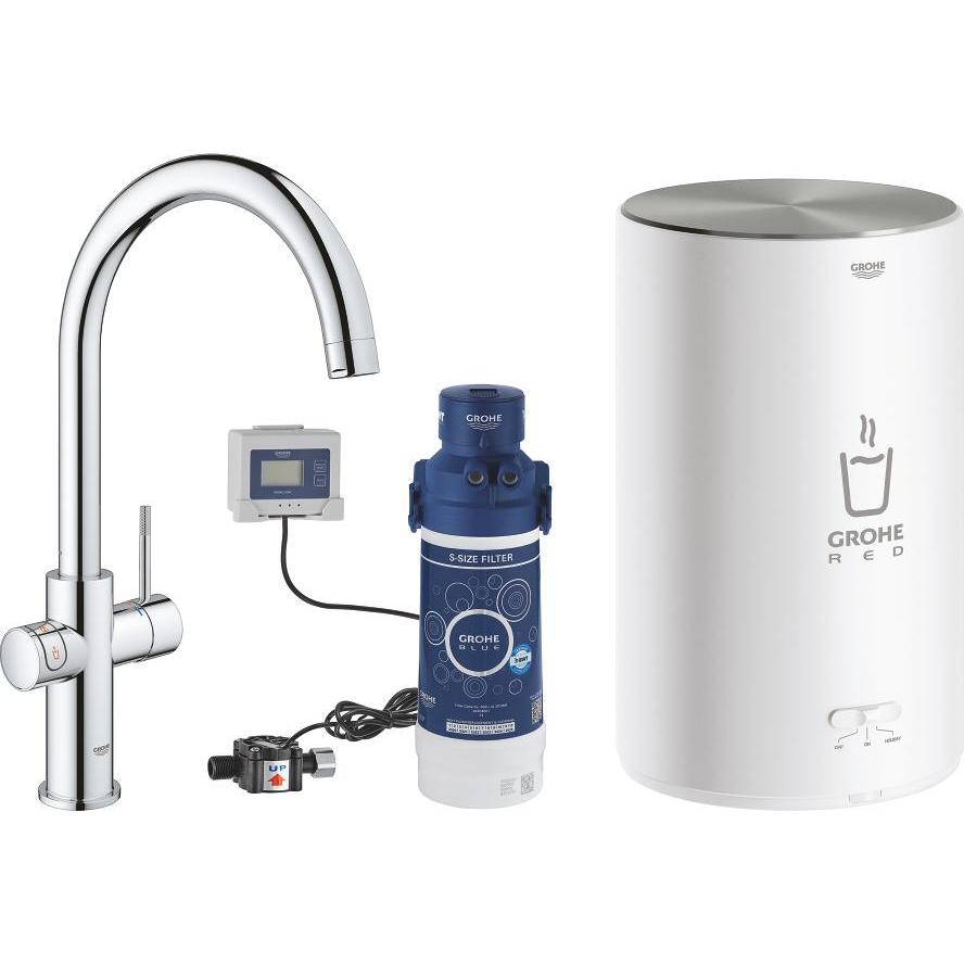 Thumbnail - Grohe, Küchenarmatur, Küchenarmatur mit Filterfunktion und kochend heisses Wasser GROHE Red Duo chrom glänzend 30083001