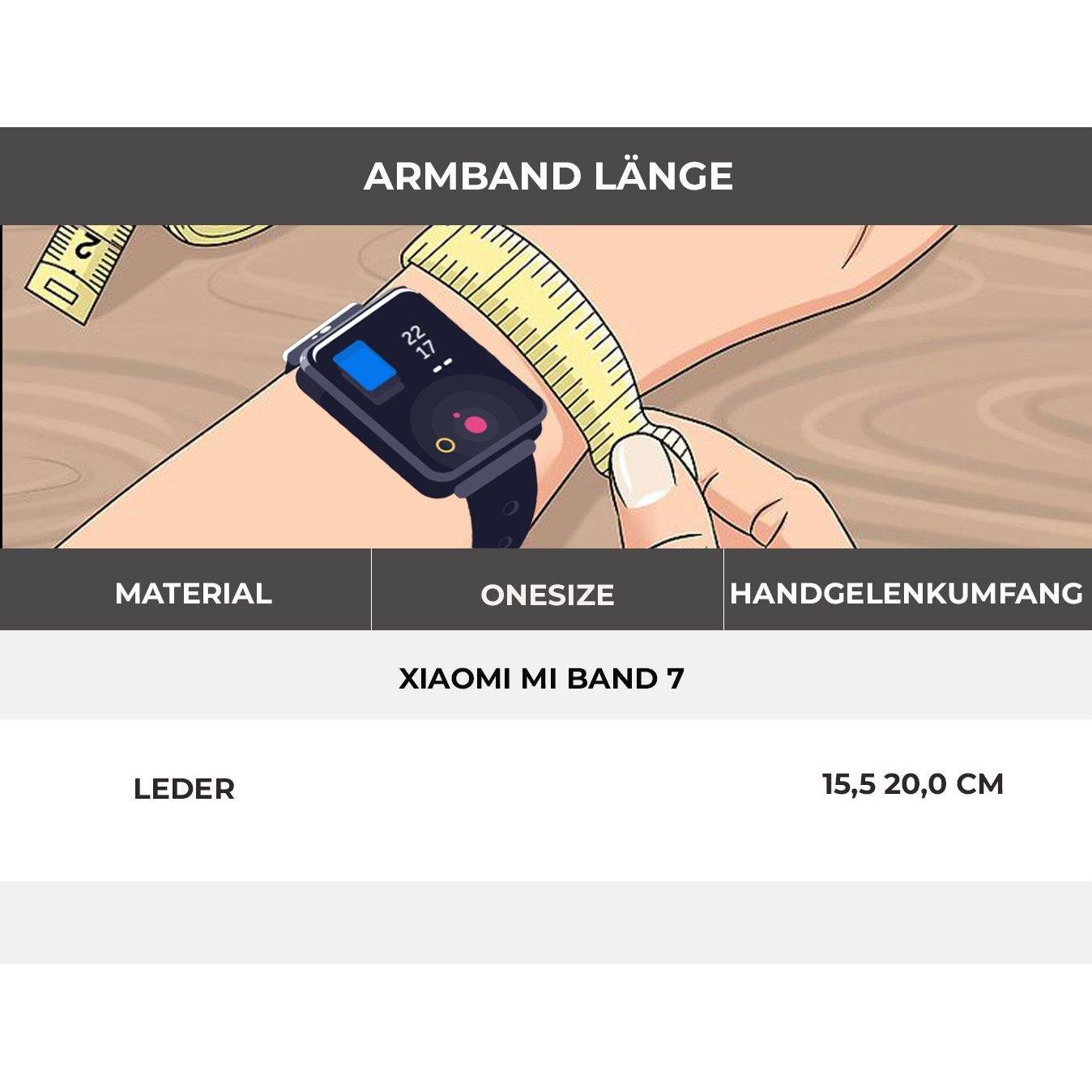 Thumbnail - Strap-it Lederarmband (Leder, Mi Band 7), Uhrenarmband, Schwarz