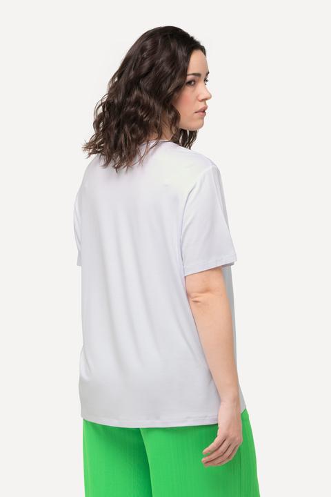 Produktbild Ulla Popken T-Shirt, Blume, Ziersteine, Rundhals, Halbarm (42, 44)