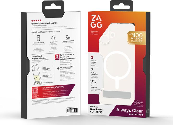 Produktbild Zagg Crystal Palace Snap w/Kickstand (Apple iPhone 16 Plus)