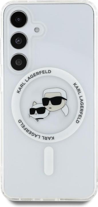 Actual product image Karl Lagerfeld Etui Button Karl & Choupette Heads Printed Logo MagSafe Samsung Galaxy S25 biaÅy (Samsung Galaxy S25)