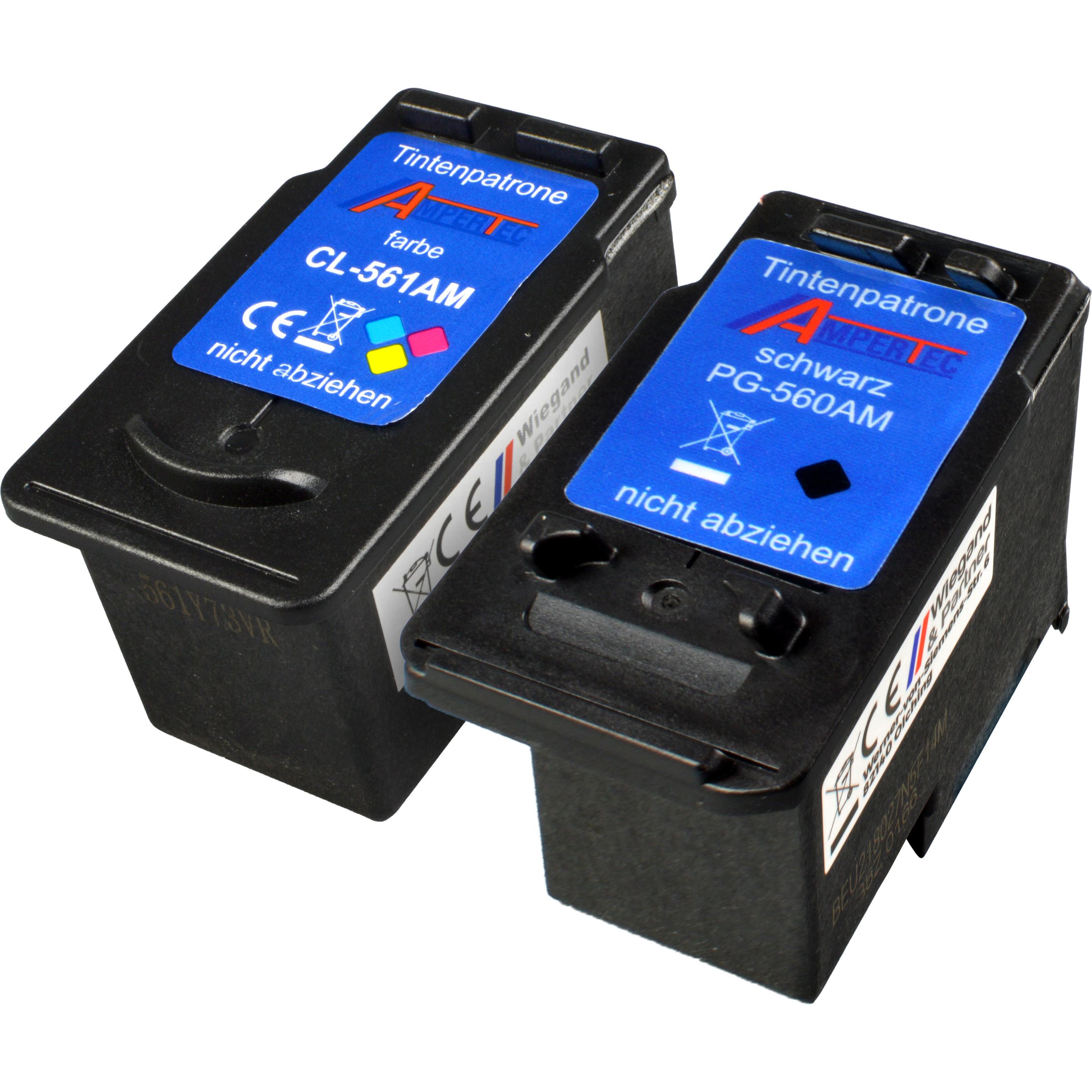 Ampertec, Druckerpatrone, 2 Tinten ersetzt Canon PG-560 + CL-561 4-farbig (M, Y, BK, C)
