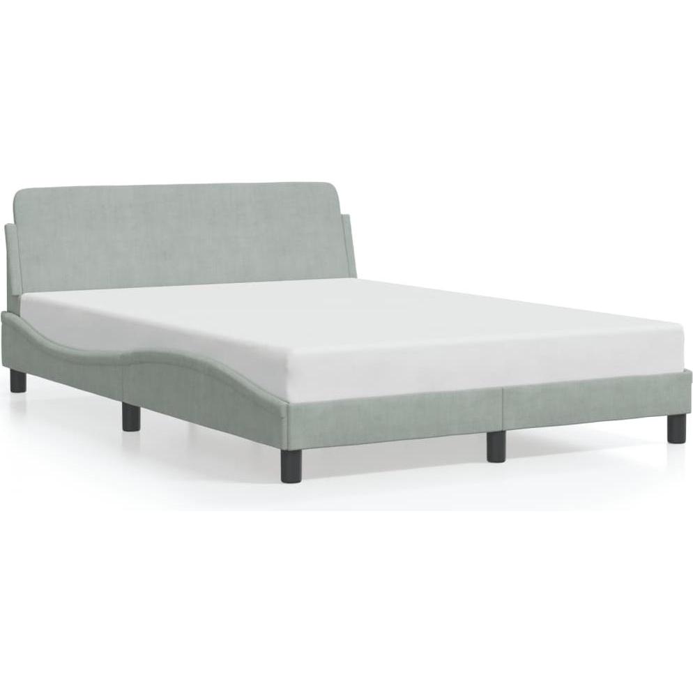 VidaXL, Bett, Bettgestell mit Kopfteil Samt (140 x 190 cm)