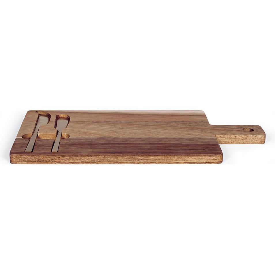 Livoo Käsetablett und Messer aus Akazienholz, Küchenmesser, Braun