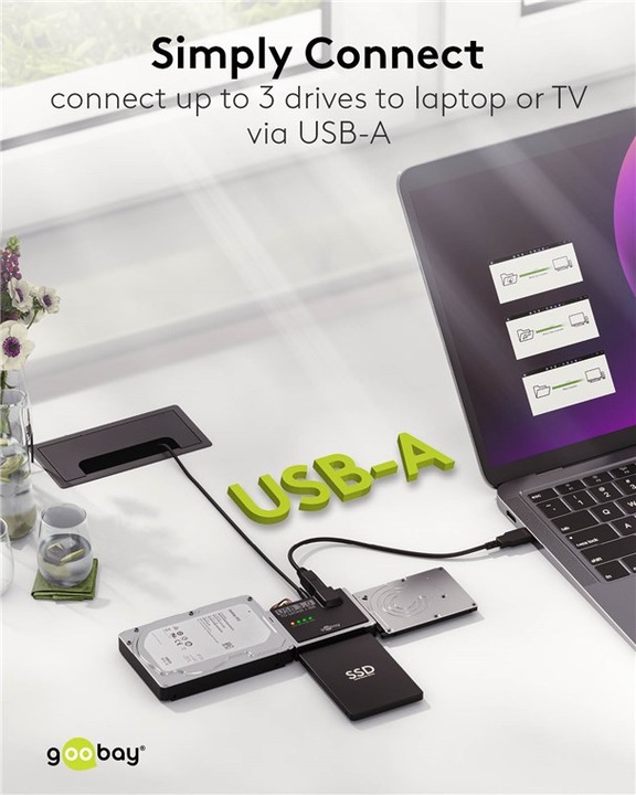 Immagine prodotto Goobay Adattatore per disco rigido USB 3.0 per IDE e SATA (2.5", 3.5")