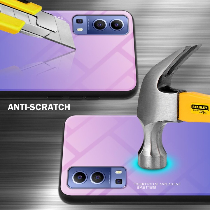 Productafbeelding Cadorabo TPU 2 Kleuren Glazen Hoesje (Vivo Y72 5G, Vivo Y52s 5G)