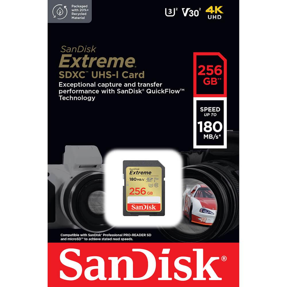Thumbnail - SanDisk Extreme (256 GB, SDHC, U3, UHS-I), Speicherkarte, Gold