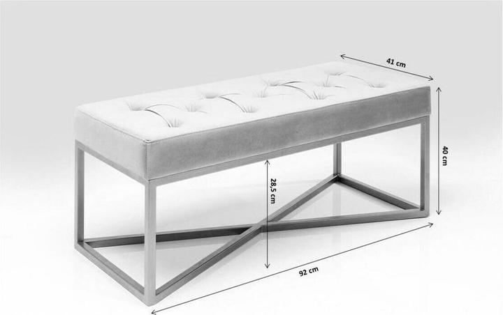 Actual product image Kare Design Bench Crossover Grey Black 90x40cm (90 cm)