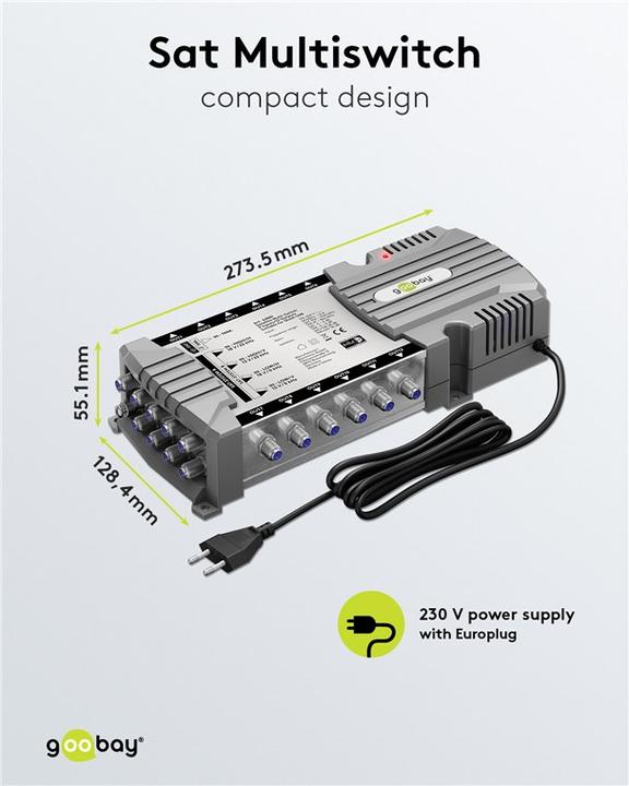 Produktbild Goobay Sat-Multischalter 9 Eingänge/12 Ausgänge (Multischalter)