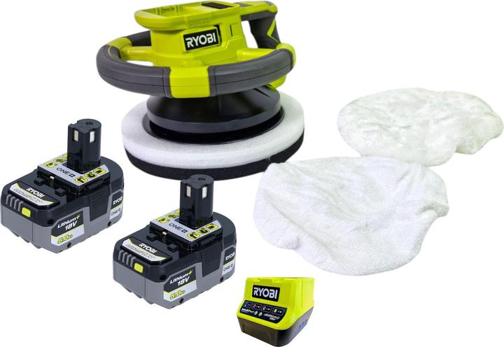 Ryobi RBP18250-0 Akku Polierer 18 V 250 mm + 2x Akku 5,0 Ah + Ladegerät