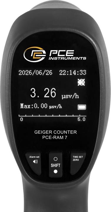 Actual product image PCE Instruments PCE-RAM 7 Geigerzähler Strahlung: Gamma, Röntgen, Beta akustisch