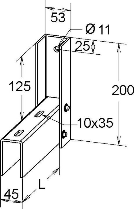 Produktbild Niedax NIE FPAP 100/AC GFK-Ausleger,LÃ¤nge 110 mm 1,25 kN glasfaserverstÃ¤rkt