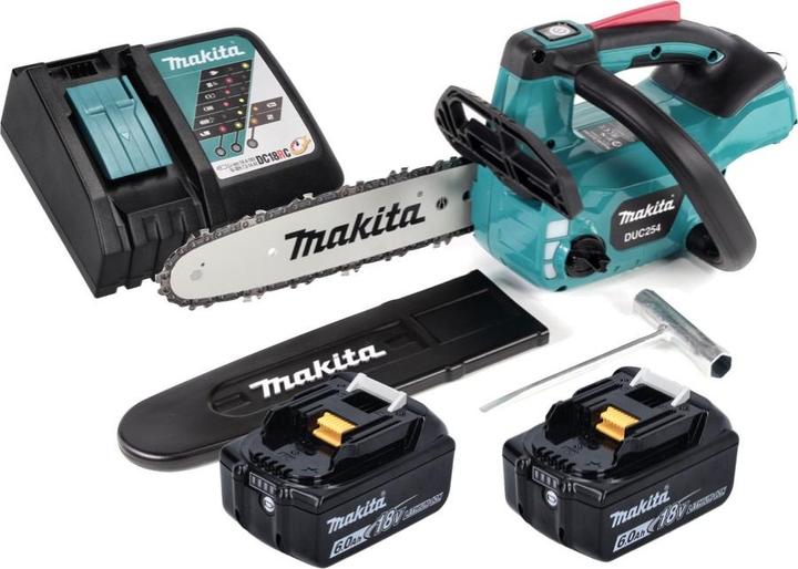 Produktbild Makita DUC 254 RG Akku Kettensäge 18 V 25 cm Brushless + 2x Akku 6,0 Ah + Ladegerät (Akku Kettensäge)